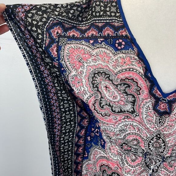 Oasis Duster Kaftan Paisley printBoho Beach Cover Top size Small - Picture 3 of 9